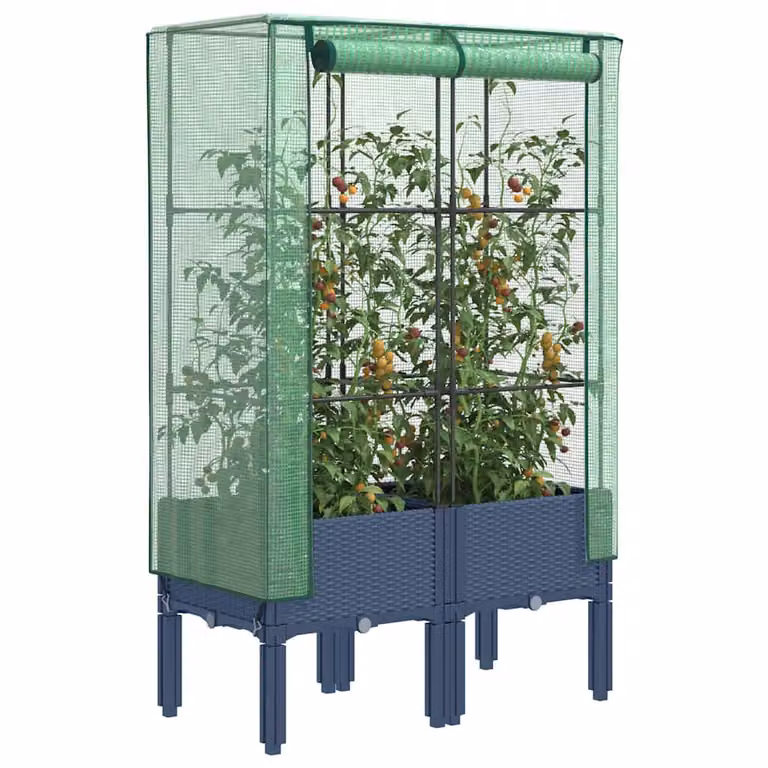 vidaXL Letto Rialzato con Copertura Serra Effetto Rattan L: 80 cm, P: 40 cm, H: 140 cm