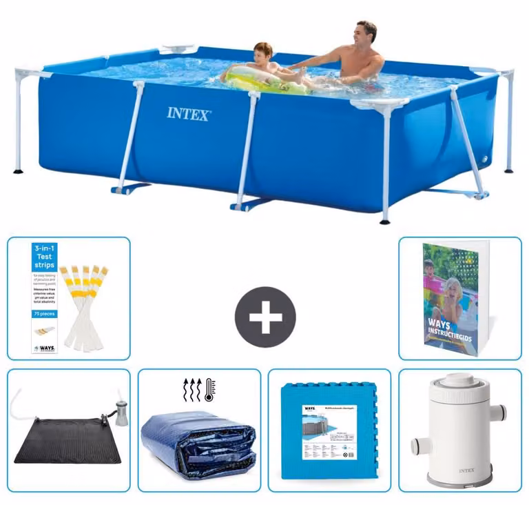 Piscina fuori terra rettangolare - 260x160x65 cm - composta da 5 elementi, modello S166