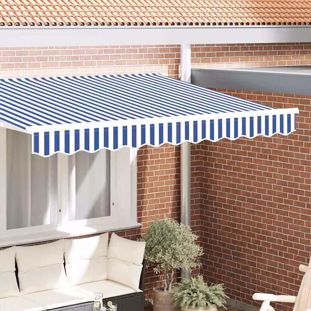 Maison Exclusive - Sostituzione del meccanismo di avvolgimento per tenda da sole, lunghezza 2,5 metri, a righe blu e bianche