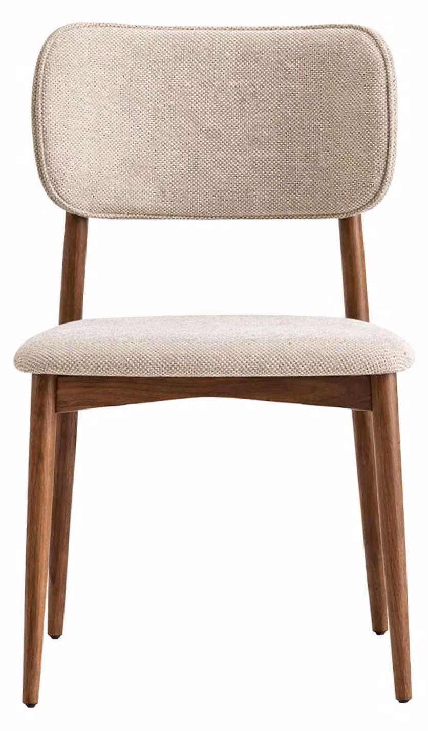 Sedia da pranzo in stile moderno, imbottitura morbida, beige, design elegante