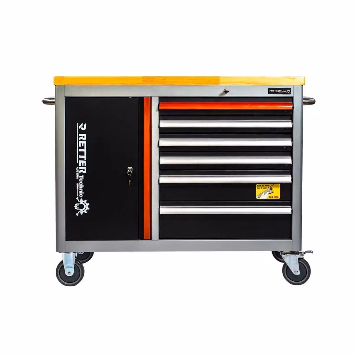 Carrello da officina RETTER RS5 Workstation Banco da lavoro compatto con piano in legno massiccio