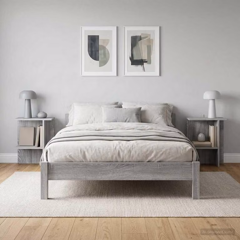 Maison Exclusive - Tavolino da caffè, 2 pezzi, colore grigio Sonoma, dimensioni 40 x 30 x 49 cm, materiale: legno composito