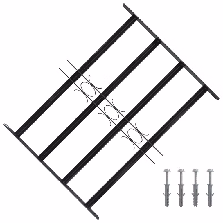 Griglia di sicurezza per finestra vidaXL in acciaio nero L: 75,5 cm, H: 60 cm