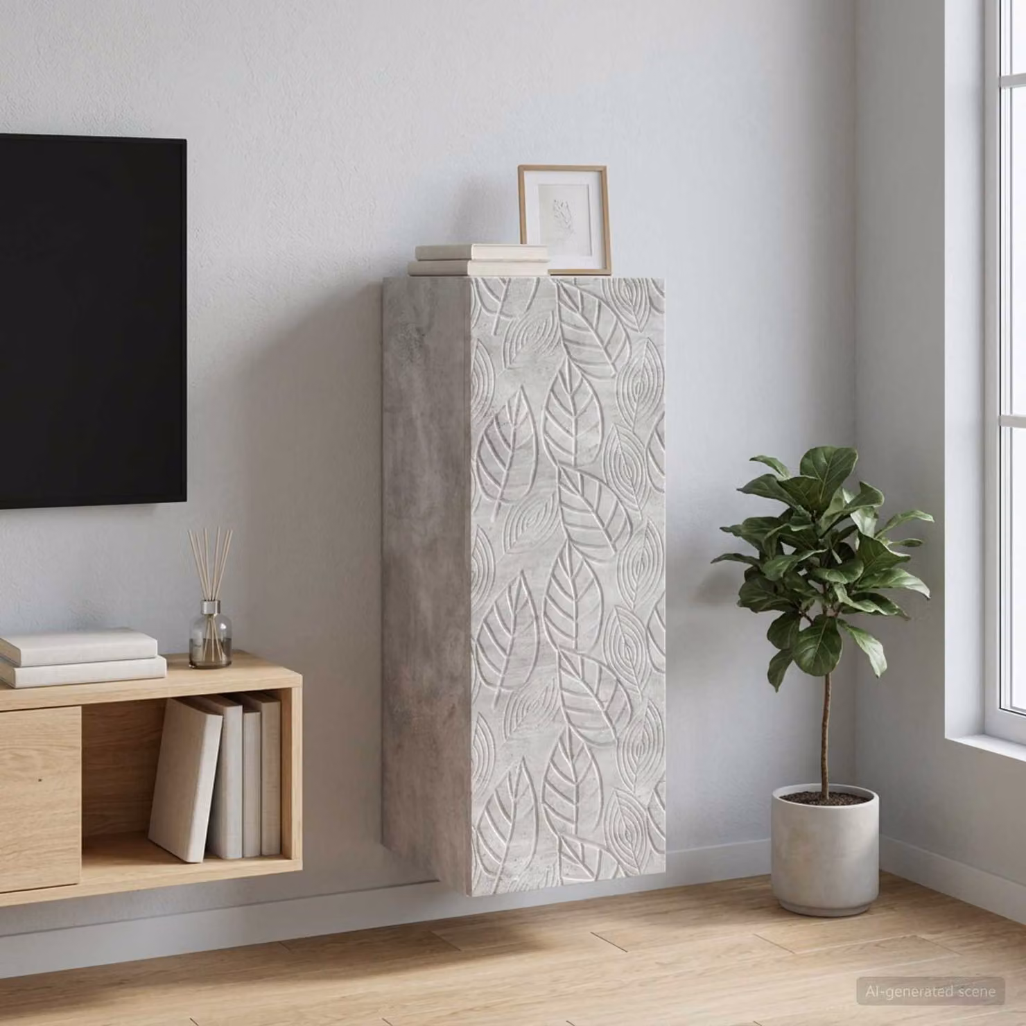 Mobiletto a muro moderno vidaXL in MDF con ante a battente e ripiani interni, disponibile in bianco o grigio, L/P/H: 33 x 34,5 x 90 cm