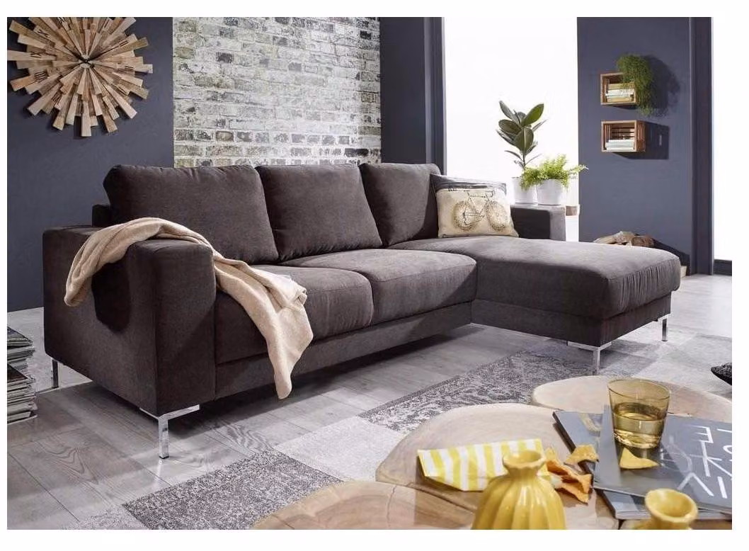 Wohnlandschaft L-Form Ecksofa Couch Design Polster Textil Garnitur Sofa Ecke