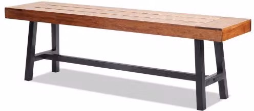 Panchina da esterno VEVOR in legno trattato e metallo marrone, ideale per giardino e terrazzo, capacità di carico 226,8 kg