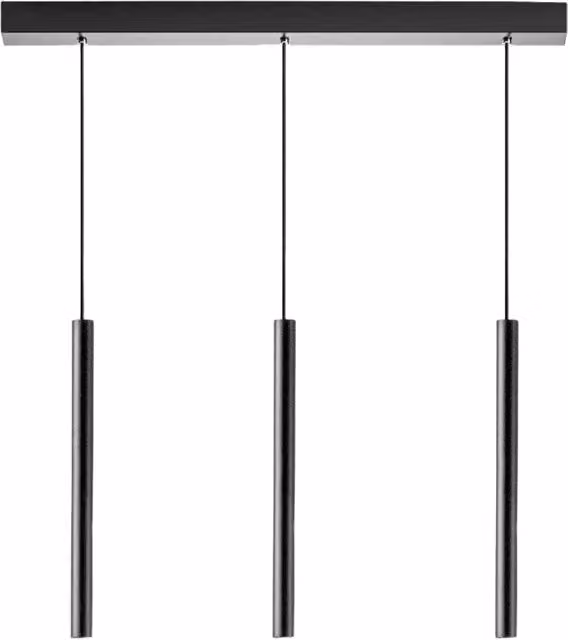 Lampada a Sospensione Lineare Thalassia S/3P - 3 Luci 3x7W 3000K 1194lm Fascio 18° Finitura Nero Satinato - Gealuce - Alluminio di Qualità