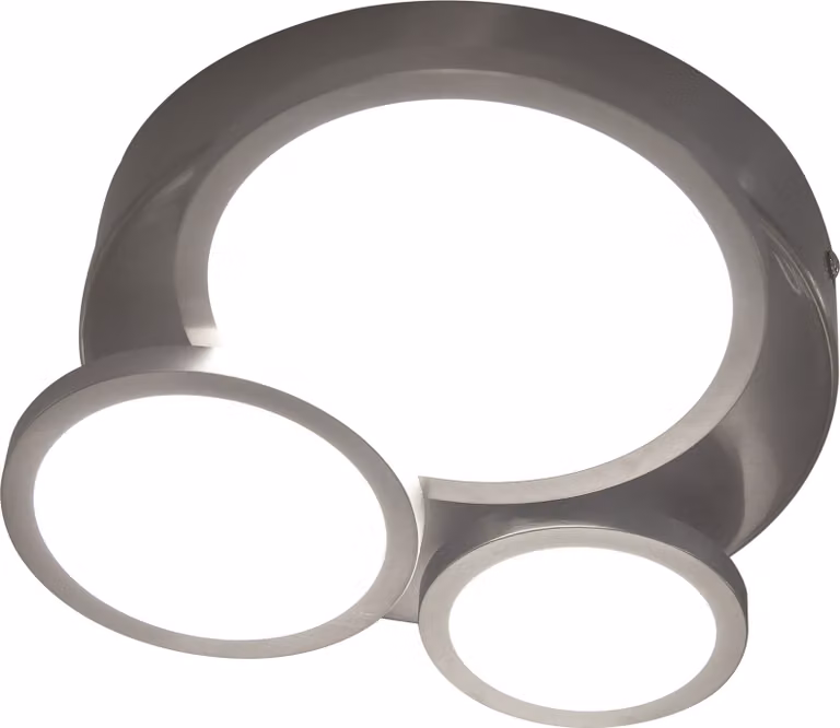 NOWA plafoniera in metallo color argento, 3x LED