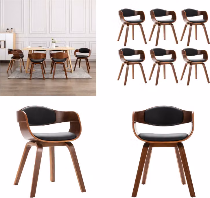 vidaXL Sedie da pranzo 6 pz. Bentwood e Pelle finta - Sedia da sala da pranzo - Sedie da sala da pranzo - Sedia da cucina - Sedie da cucina