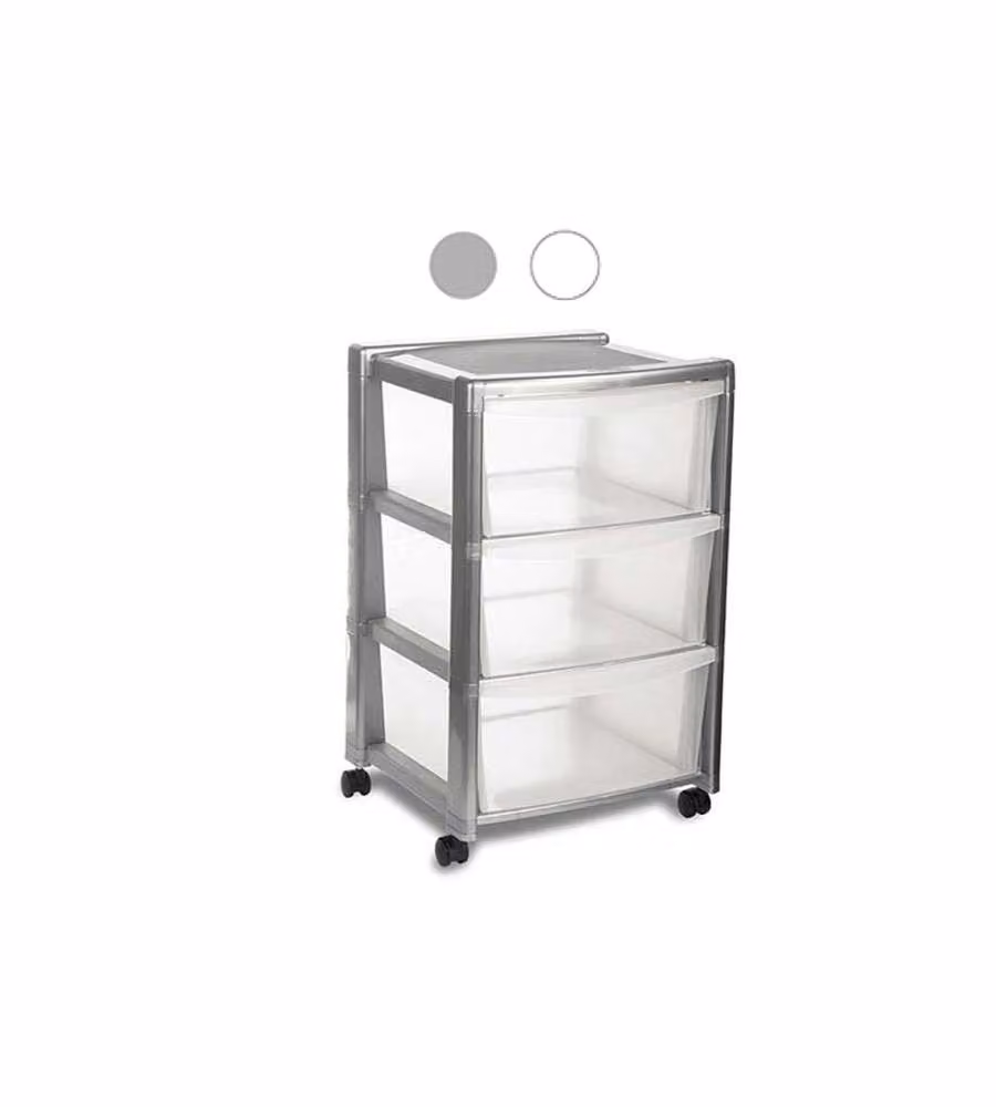 Cassettiera salvaspazio Libera Silver Stefanplast L/P/H: 40 x 40 x 63 cm – 2
