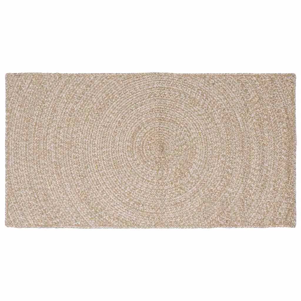 Tappeto da area moderno in juta lavabile vidaXL, rettangolare, L 200 cm x P 100 cm, colori beige, bianco e marrone