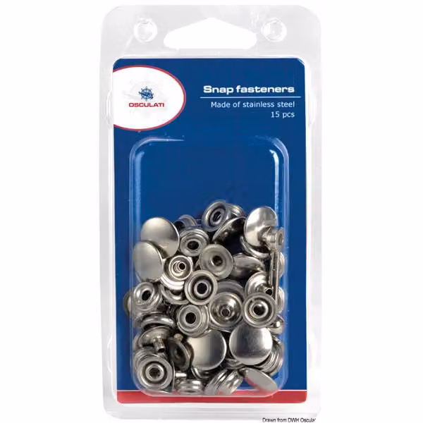 Bottoni a pressione: 15 set con attrezzi