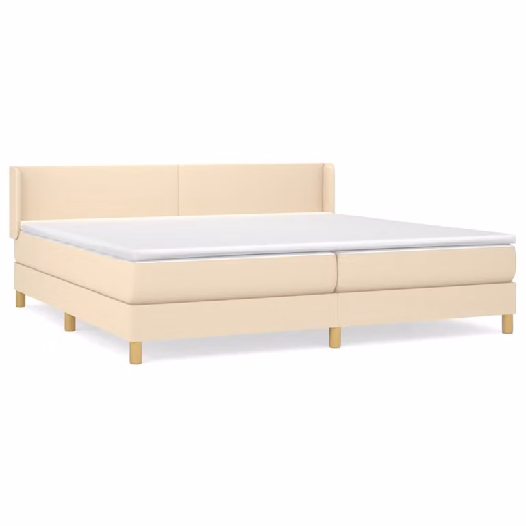 Giroletto a Molle con Materasso Crema 200x200 cm in Tessuto