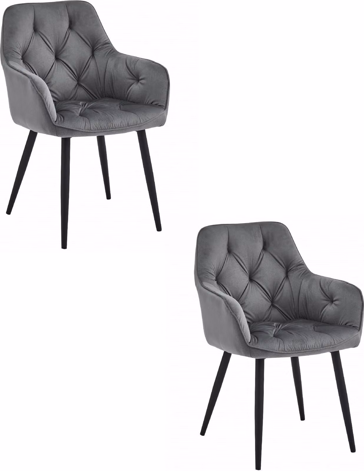 Valora JORK Chair Grigio Scuro x2 - Due sedie grigie per un design d'interni sofisticato
