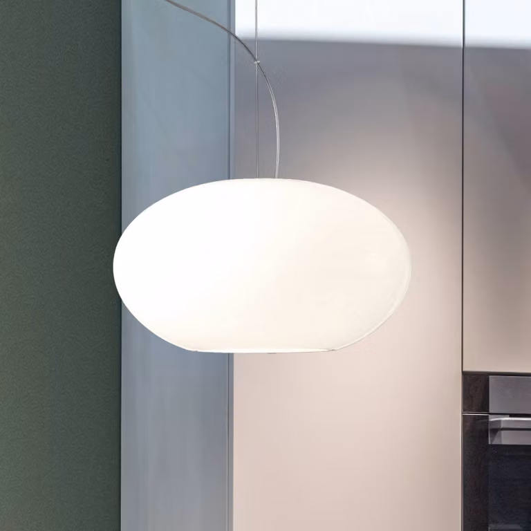 Casablanca Lampada a sospensione in vetro AIH, dimmerabile, Bianco / Opale, Soggiorno / Sala da pranzo, Vetro, Design, Lampada a sospensione