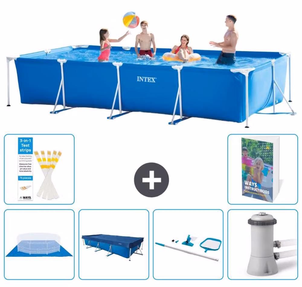 Piscina fuori terra rettangolare - 450x220x84 cm - composta da 5 elementi, modello S51