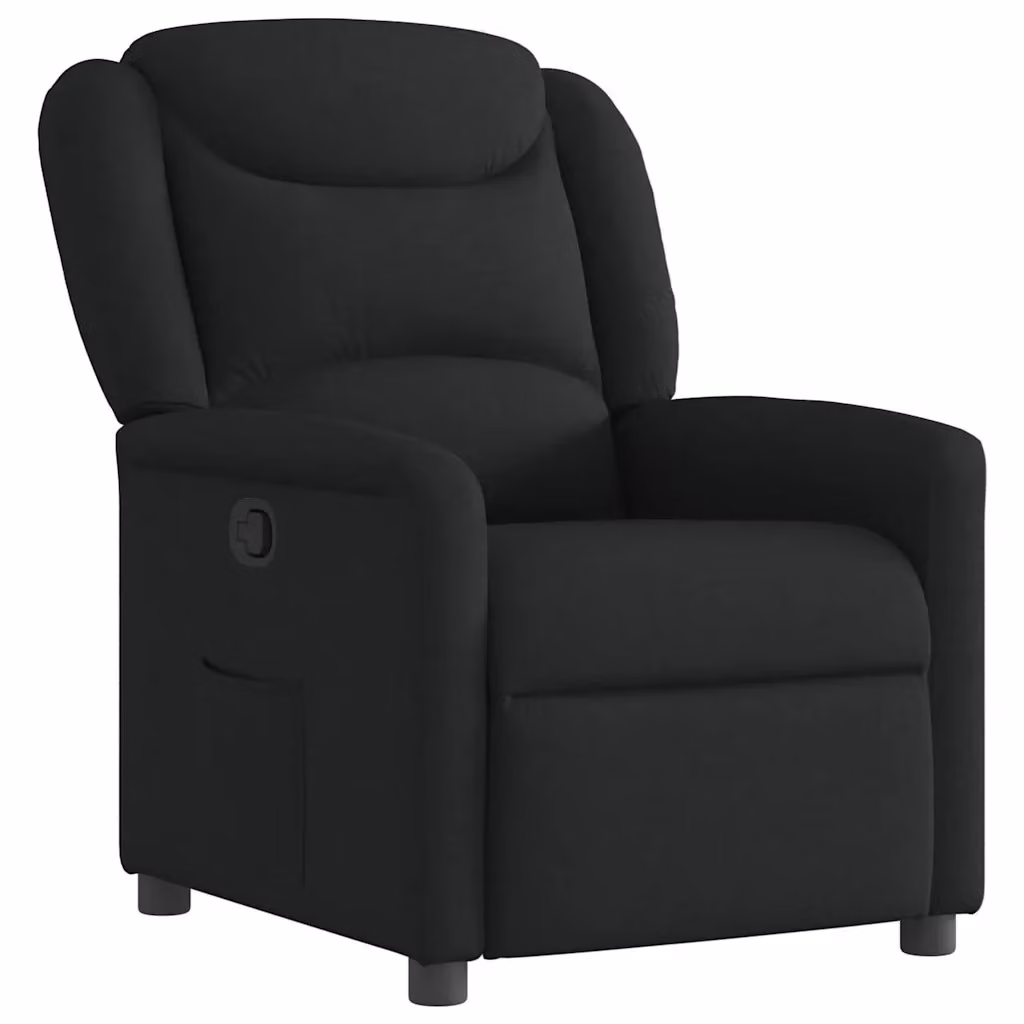 Poltrona Reclinabile Relax vidaXL in Tessuto Nero con Braccioli e Reclinazione Manuale – 2