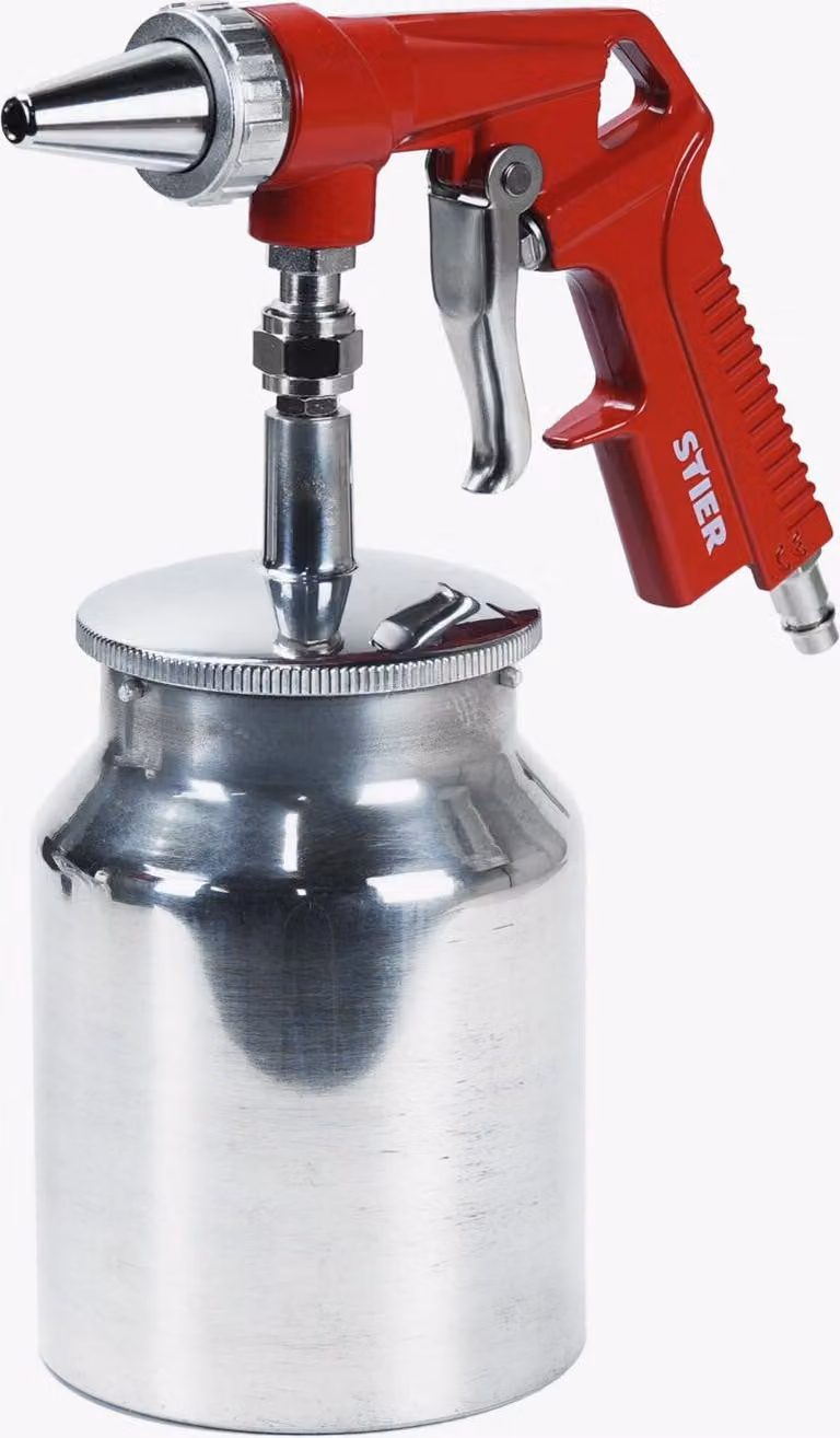 Pistola di sabbiatura STIER, 5 - 10 bar, unità di sabbiatura, sabbiatrice, diametro ugello 3 mm, fabbisogno d'aria 120 l/min, per granulometria 0,2 - 0,8 mm, rimuove ruggine e vernice