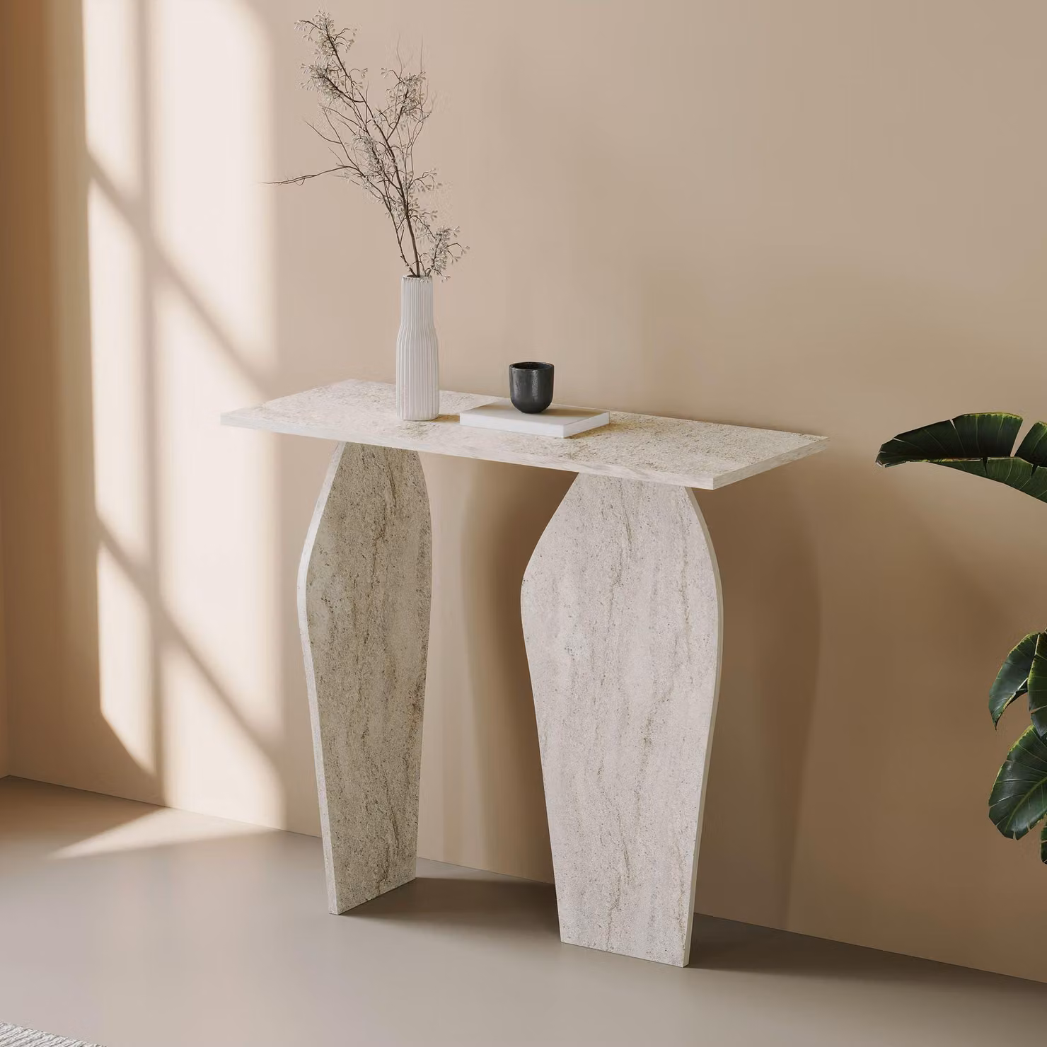 Skye Decor, Tavolino di design di alta qualità (3 pezzi) - Travertino, 100 cm | 100% melaminico