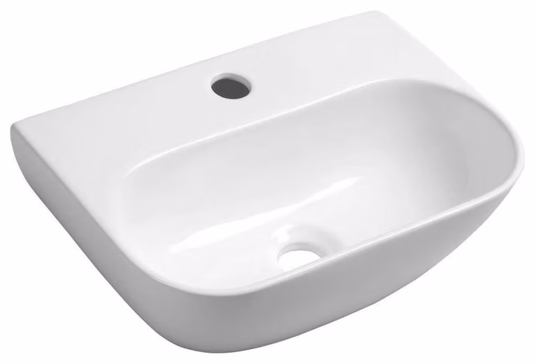Sapho Small - Lavabo Nerissa 420x290 mm, con 1 foro per rubinetto, bianco AR265