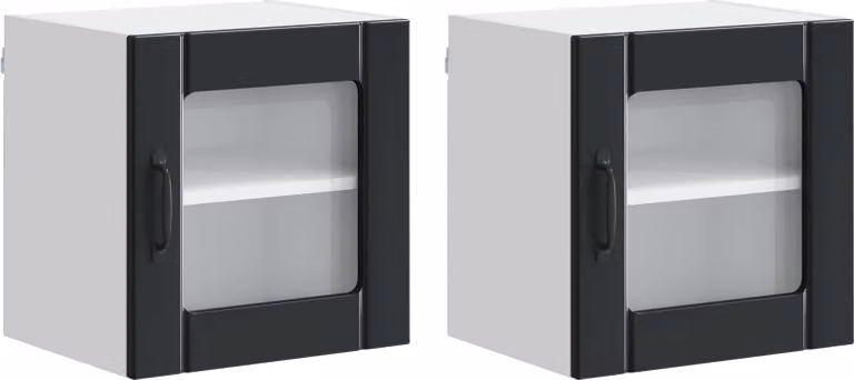 Mobile in vetro da parete LUCCA 2 pcs Nero 40 x 31 x 40 cm