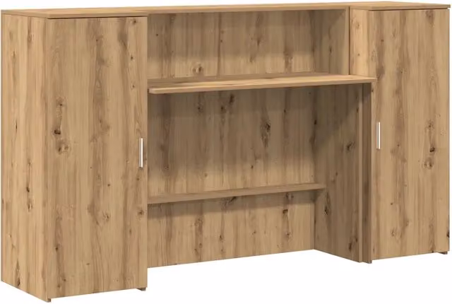 Banco Reception | Scrivania | Tavolo da Ufficio Rovere Artigianale 180x50x103,5cm in Truciolato