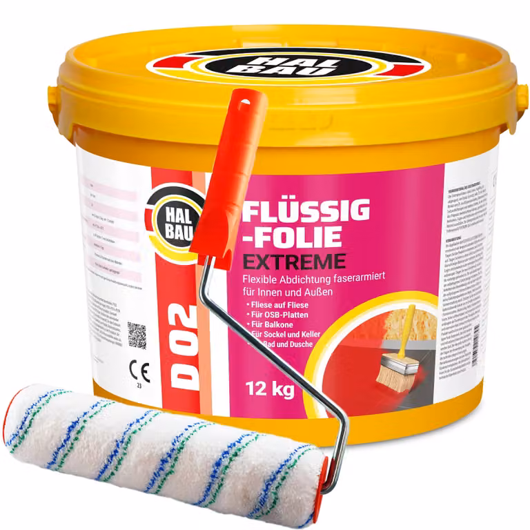 Set rullo da pittura 25 cm + HALBAU FLÜSSIGFOLIE EXTREME D02 pellicola liquida - 12 kg