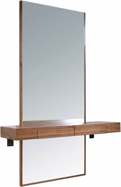 Specchio da parete rettangolare moderno Angel Cerdá S.L. in legno color noce, H: 180 cm x L: 35 cm x P: 35 cm