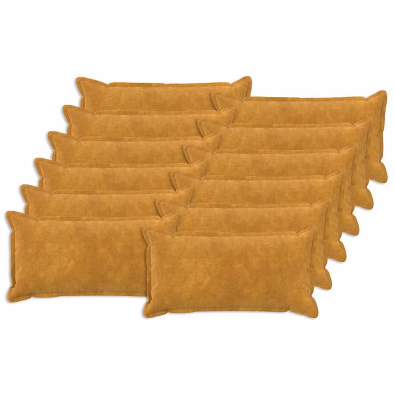 vidaXL Cuscino con cuscino HOUTEN 12 pz Giallo Fleece in microfibra