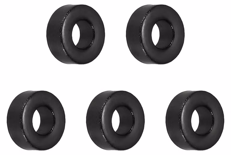 5 nuclei toroidali, ferrite, 4,5x10x4,2 mm, polvere di ferro, colore nero