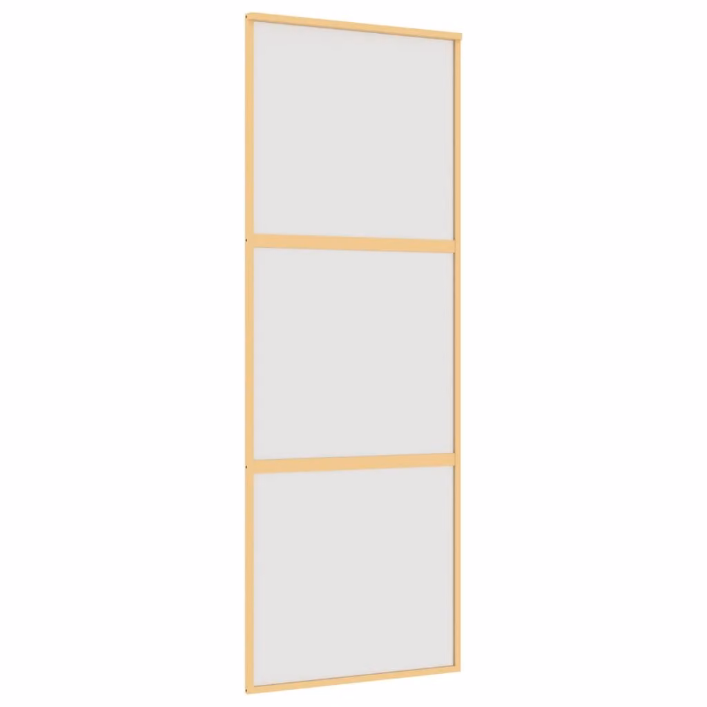 Porta Scorrevole Dorata 76x205 Vetro Smerigliato ESG Alluminio