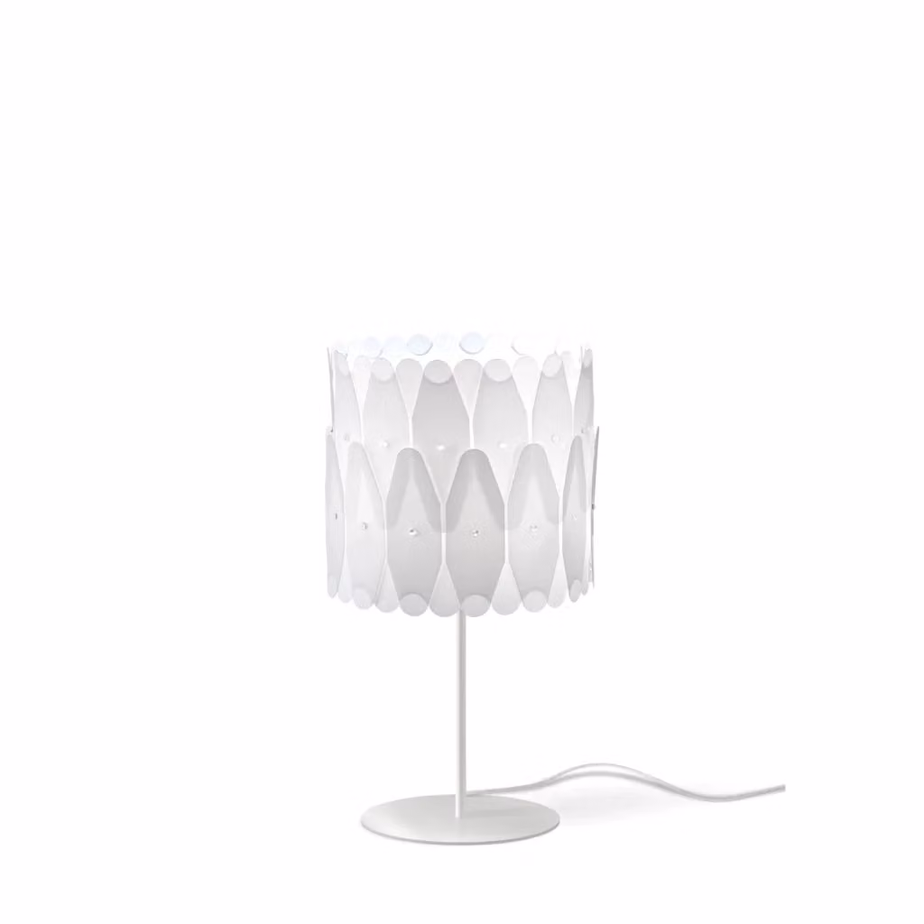 Lampada da scrivania moderna Amanda Linea Zero Polilux in metallo e plastica bianca con attacco E27 – 2