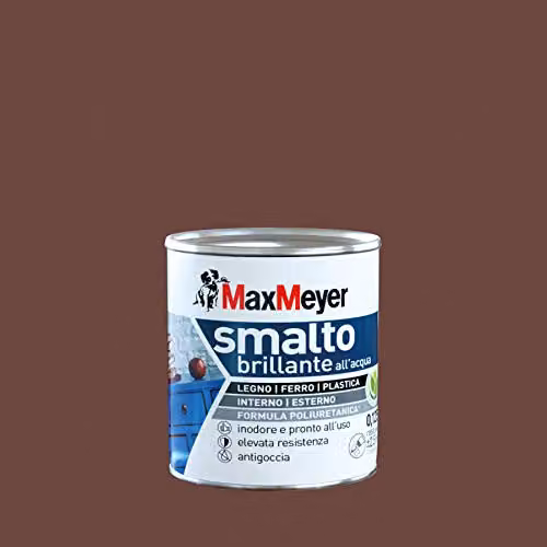 MaxMeyer Smalto Brillante all'acqua Poliuretanico Cioccolato 0,125 l