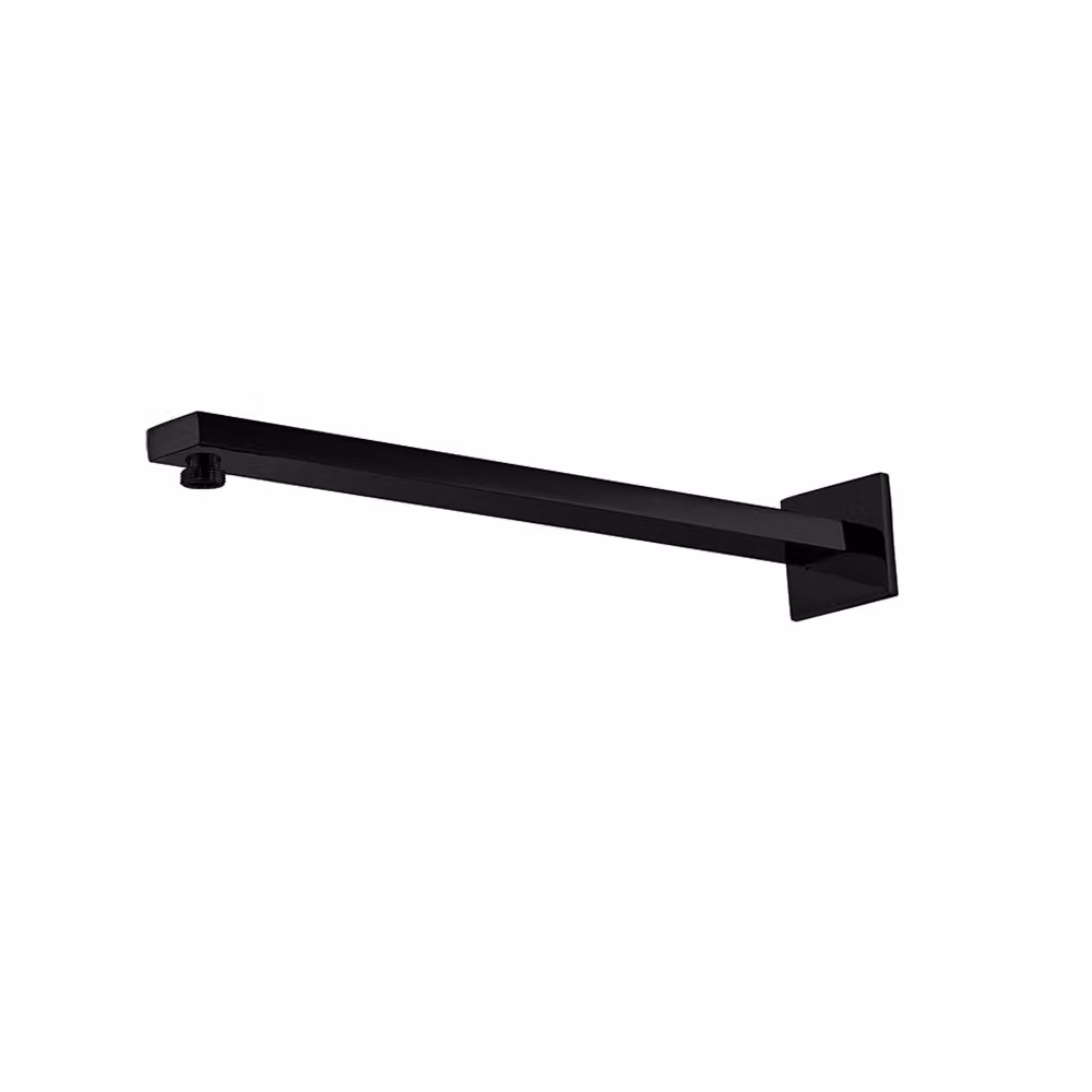Braccio doccia a parete acciaio inox quadrato 30 cm MOSCA - Nero Opaco