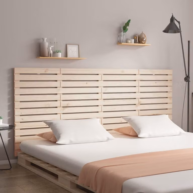 Testiera da parete vidaXL in legno massello di pino bianco L: 166 cm, P: 3 cm, H: 91,5 cm