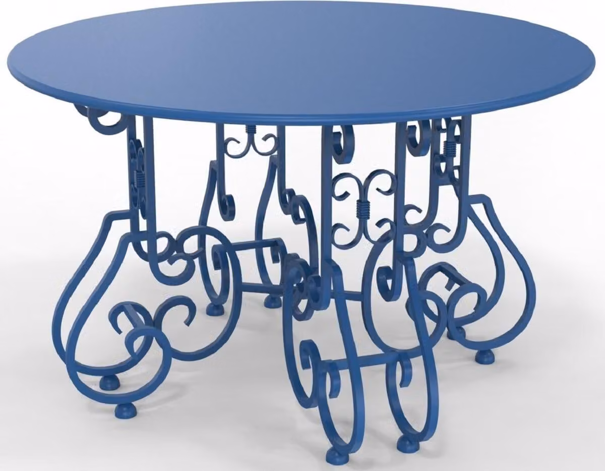 Casa Padrino Tavolo da giardino liberty Ø 120 x H. 73,5 cm - Vari colori - Tavolo rotondo in ferro battuto per giardino e patio - Mobili da giardino e patio in ferro battuto liberty