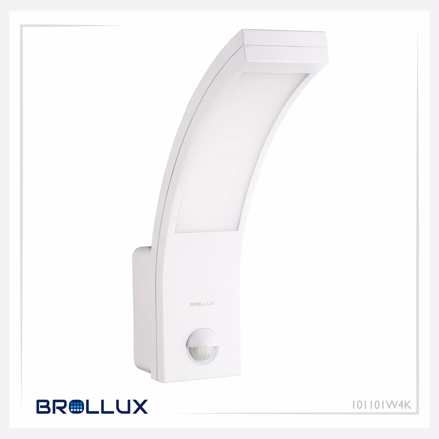 BROLLUX Luce da esterno a LED con rilevatore di movimento IP54 10W Lampada a parete con sensore bianco