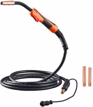 Torcia per Saldatura MIG VEVOR 250 Amp con Cavo da 4,57 m, Compatibile con Saldatori Lincoln Power MIG 200, 215, 216, 255 e Wire-Matic 255, per Fili da 0,8 mm e 1,2 mm, Colore Nero