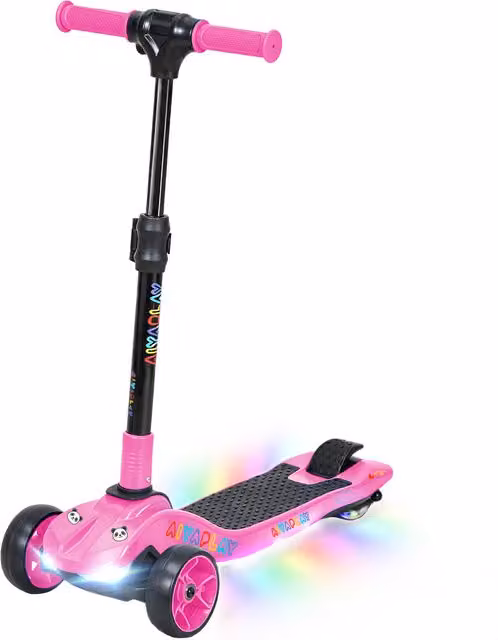 Monopattino Elettrico Pieghevole AIYAPLAY a 3 Ruote per Bambini dai 6 Anni in Colore Rosa, L: 64 cm, P: 29 cm, H: 83 cm – 1