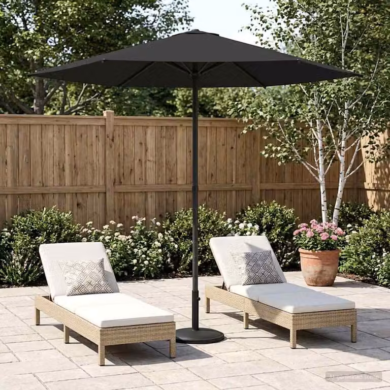 Ombrello da giardino rettangolare vidaXL in poliestere e acciaio color antracite L: 2,3 m x P: 2,3 m