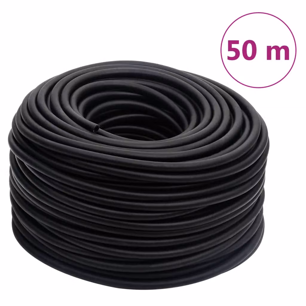 The Living Store Tubo flessibile ibrido nero 50 m in gomma e PVC