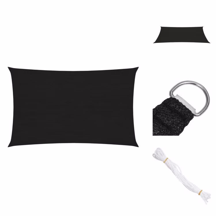 vidaXL Telo ombreggiante, 160 g/m², nero, 4x6 m, HDPE - Ombrelloni e protezioni solari