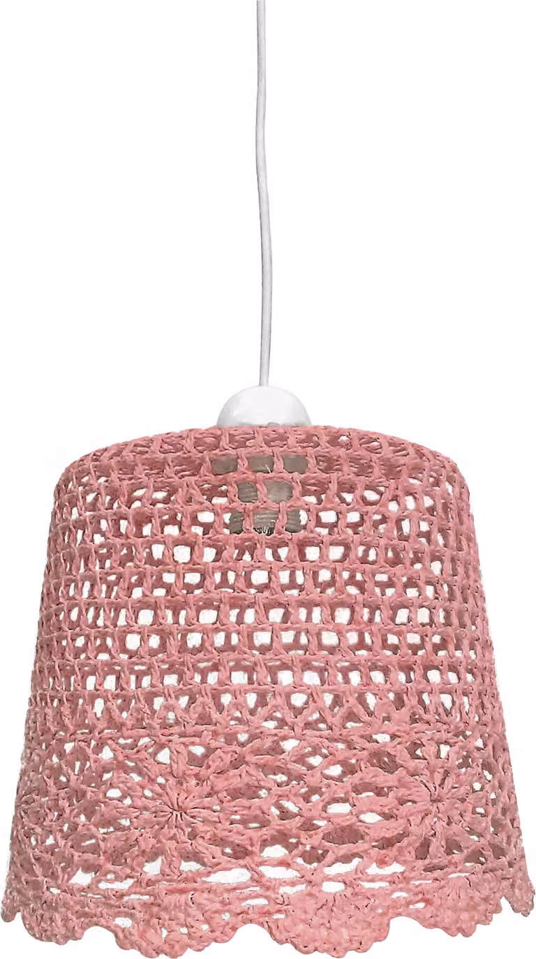 Lampada a sospensione NONNA bianco-rosa 1xE27x60W in tessuto, dimensioni: 100x27x27 cm, IP20, Candellux