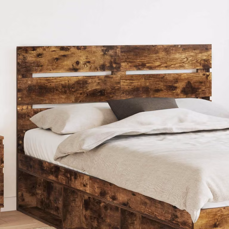 Testiera per letto vidaXL in legno ingegnerizzato Rovere fumé marrone opaco L: 153 cm, H: 10,92 cm
