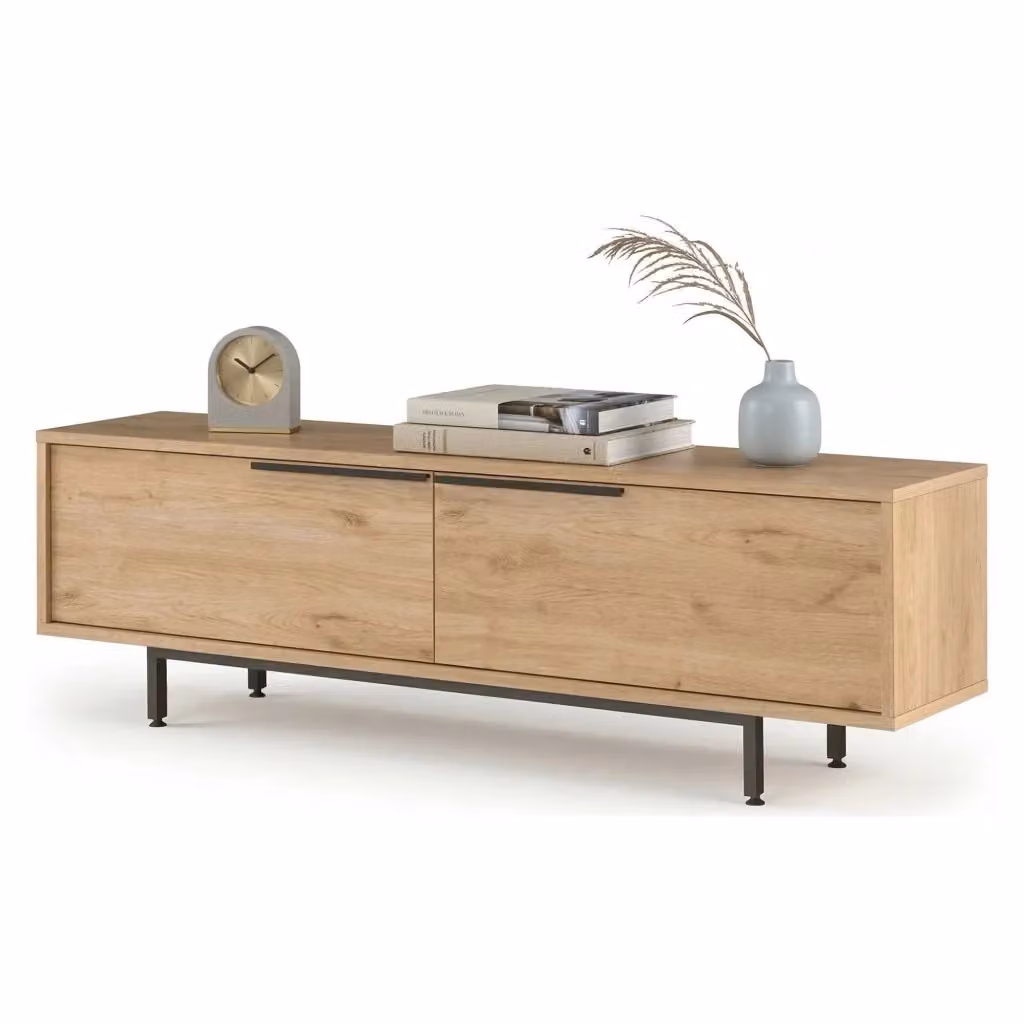 Mobile Porta TV Palmi DMORA con 2 Vani, Marrone Rovere, L 160 x P 36 x H 45 cm – 2