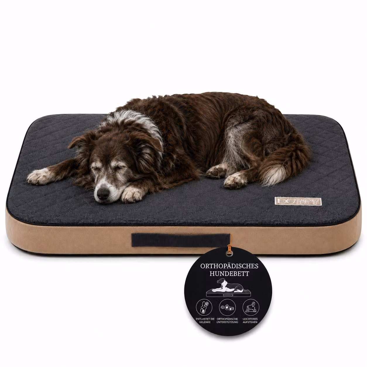 Materasso ortopedico per cani, cuccia, delicato sulle articolazioni, dimensioni L 100x75 cm, colore grigio