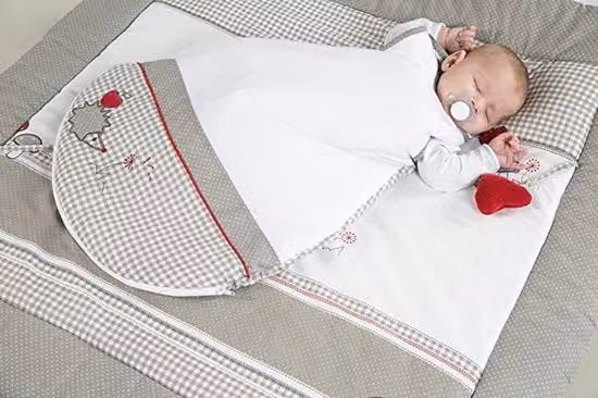 Sacco da letto per bambini Roba in cotone traspirante con fantasia animali, colore bianco, L: 110 cm