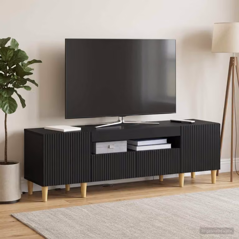 Mobile TV LED vidaXL ARNHEM Nero e Legno ingegnerizzato L: 153 cm, P: 35 cm, H: 43 cm