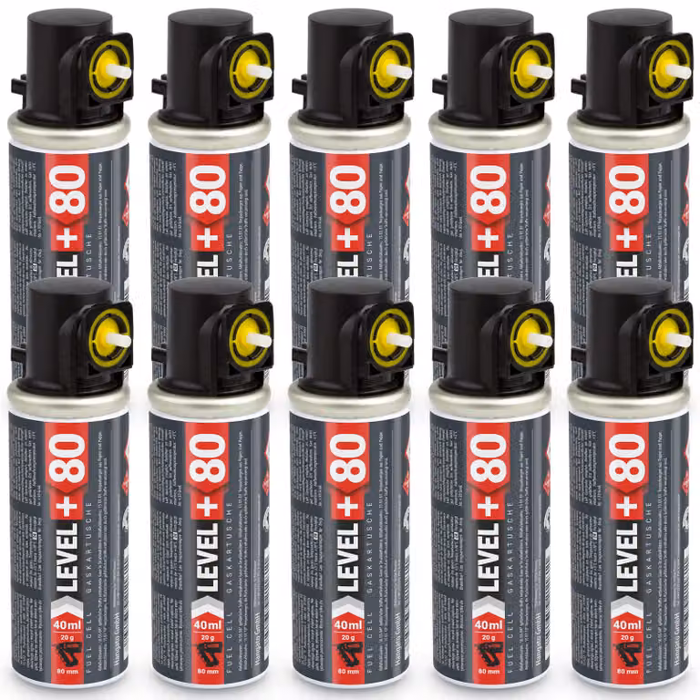 LEVEL+ Cartuccia di ricambio, confezione da 10 pezzi, 20 grammi/40 ml/80 mm, compatibile con Stiftnagler L+80