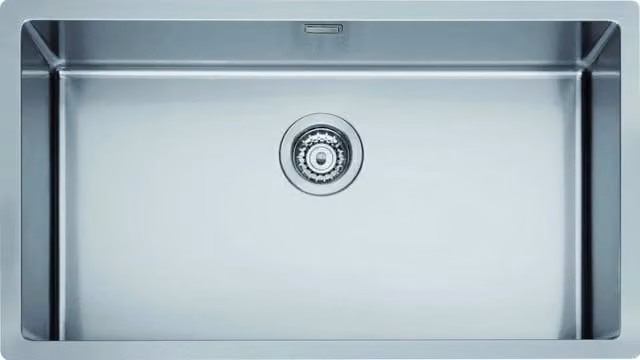 Lavello da incasso a una vasca Coveh in acciaio inox color argento L: 74 cm, P: 44 cm